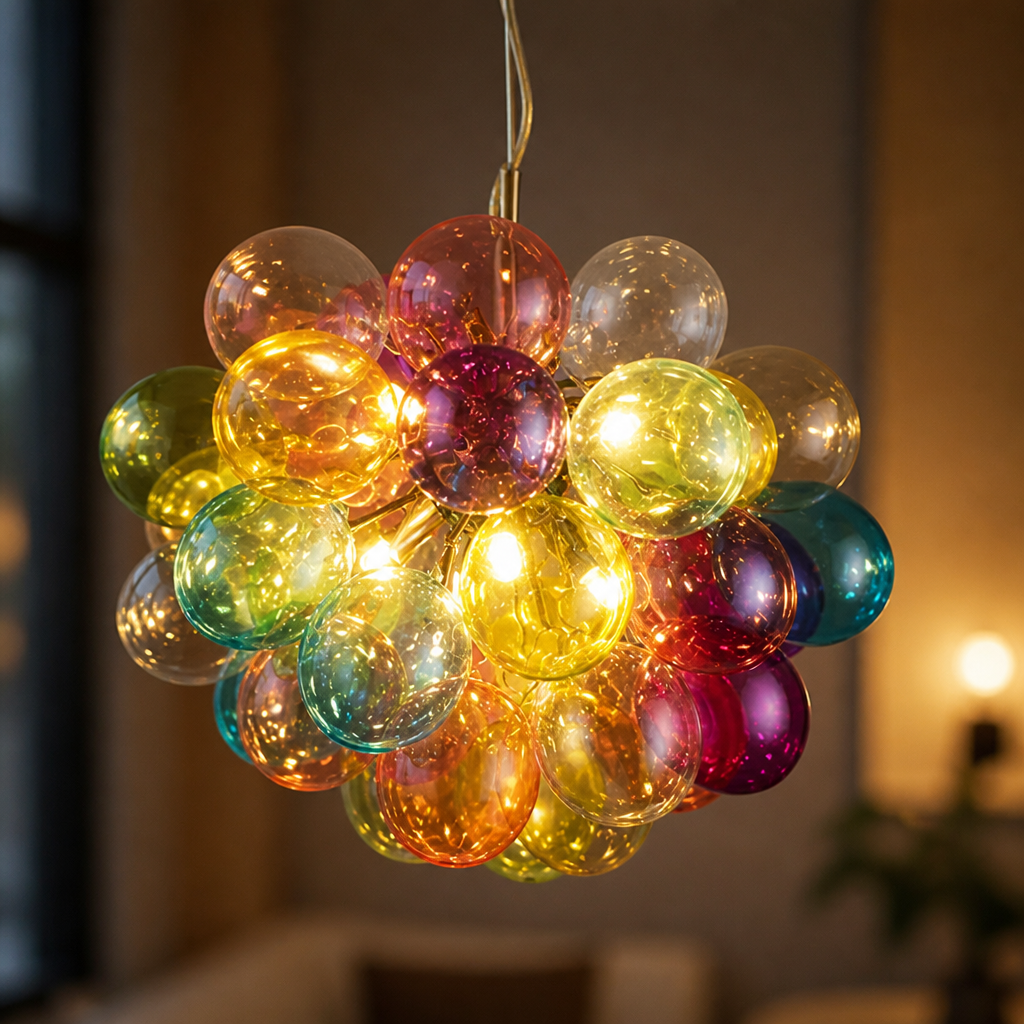 Scandinavian Glass LED Bubble Pendant Light