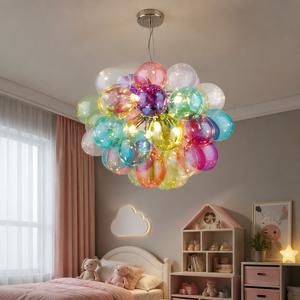 Scandinavian Glass LED Bubble Pendant Light