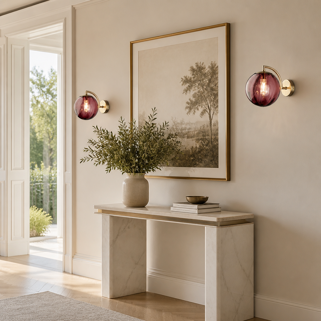 Scandinavian Glass LED Globe Wall Sconce
