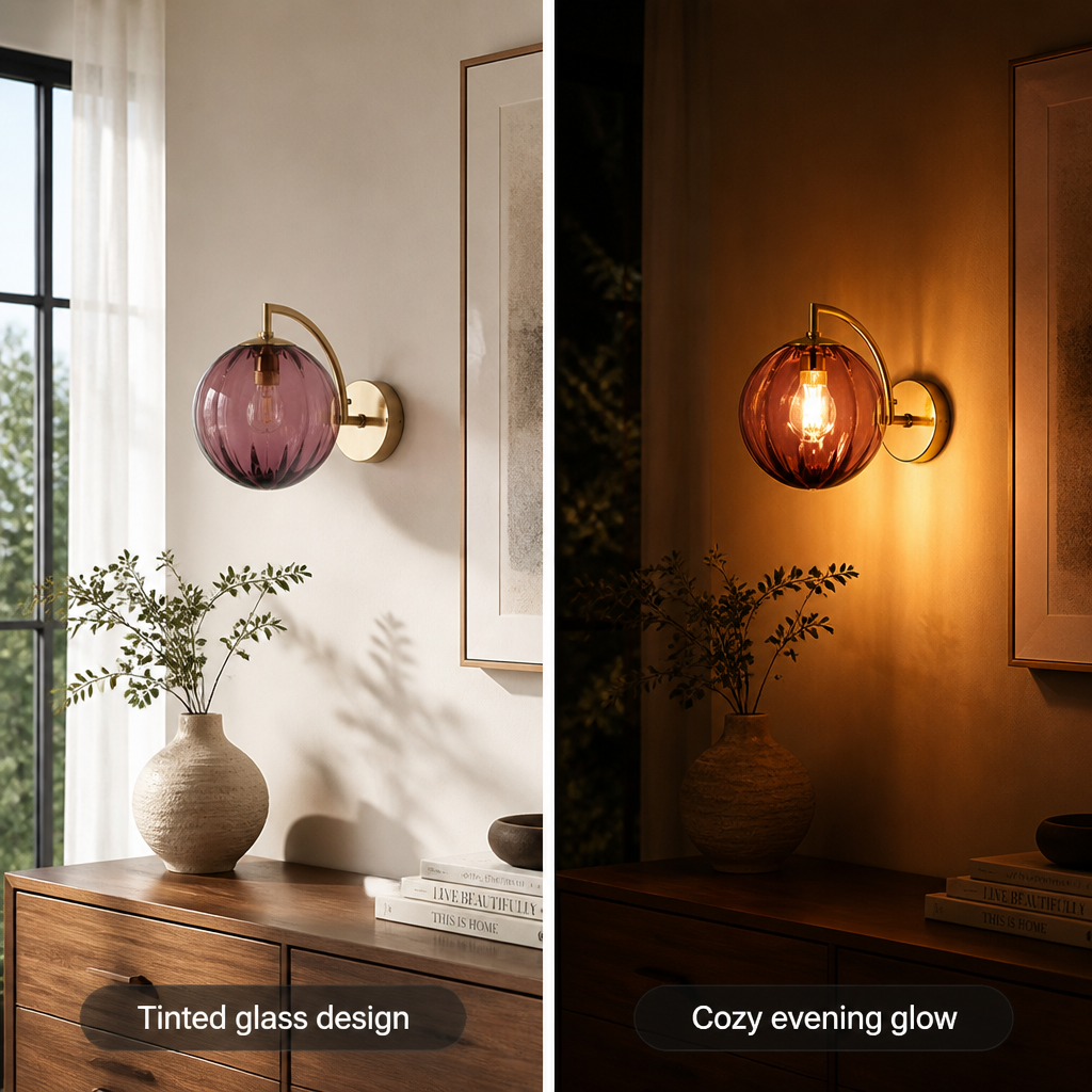 Scandinavian Glass LED Globe Wall Sconce