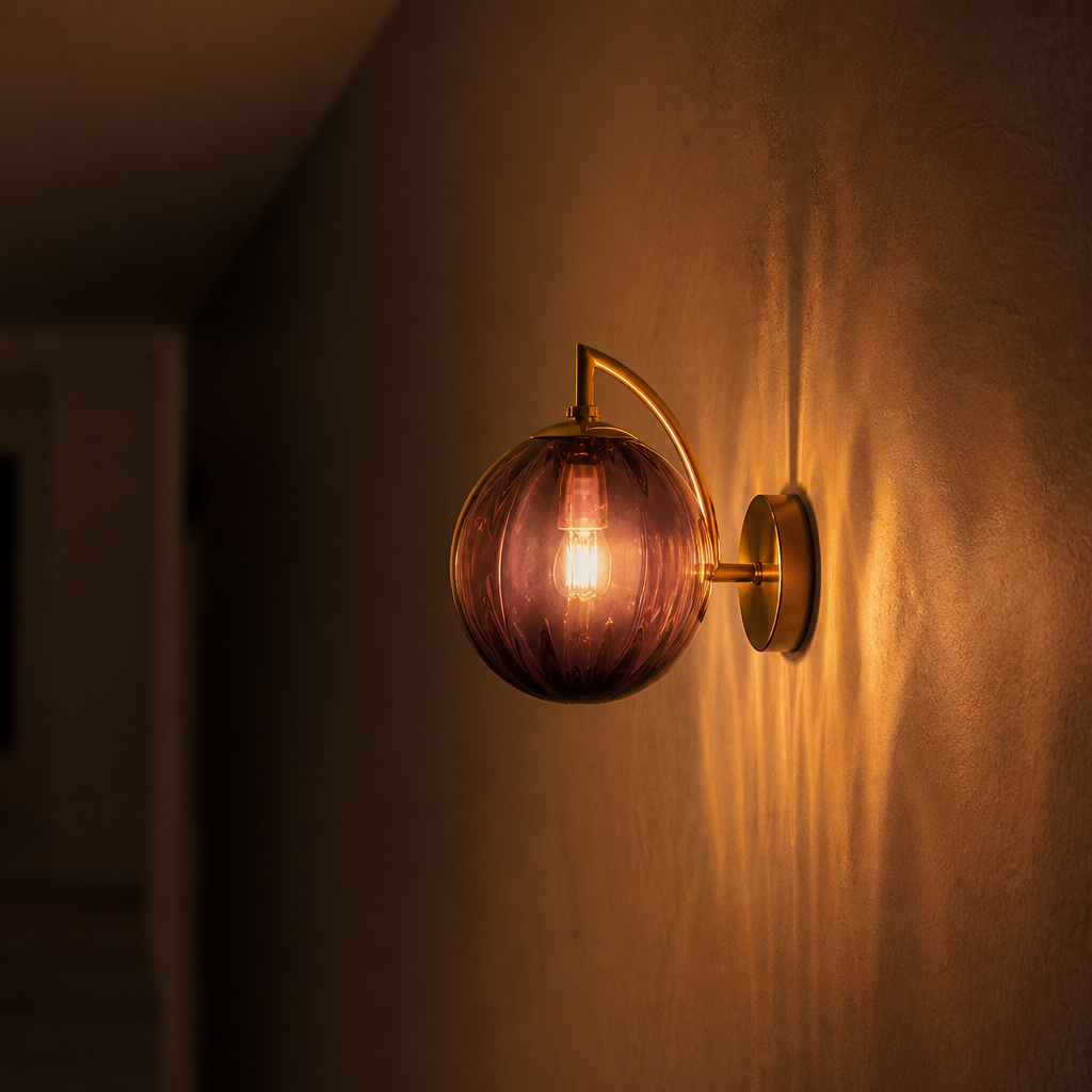 Scandinavian Glass LED Globe Wall Sconce