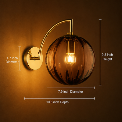 Scandinavian Glass LED Globe Wall Sconce