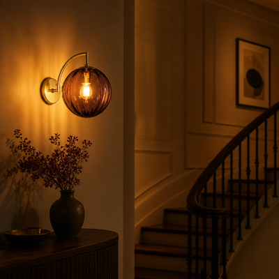 Scandinavian Glass LED Globe Wall Sconce