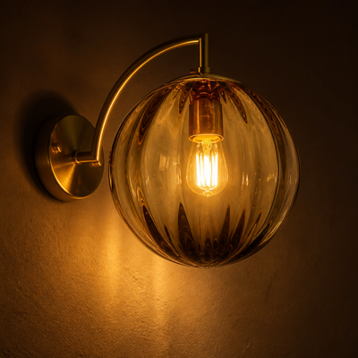 Scandinavian Glass LED Globe Wall Sconce