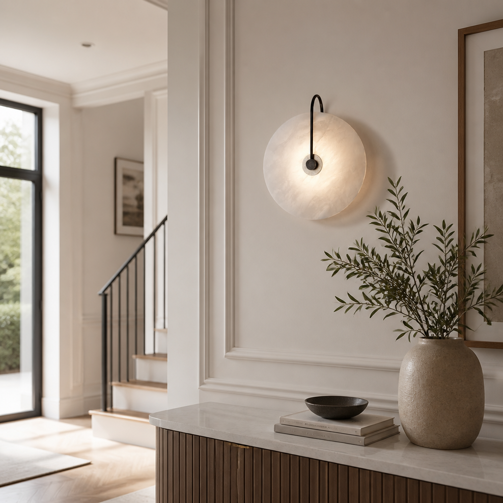 Scandinavian Glass LED Moon Wall Sconce