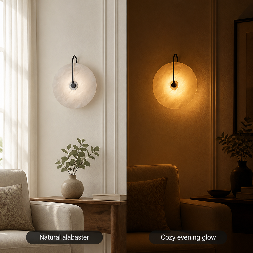 Scandinavian Glass LED Moon Wall Sconce