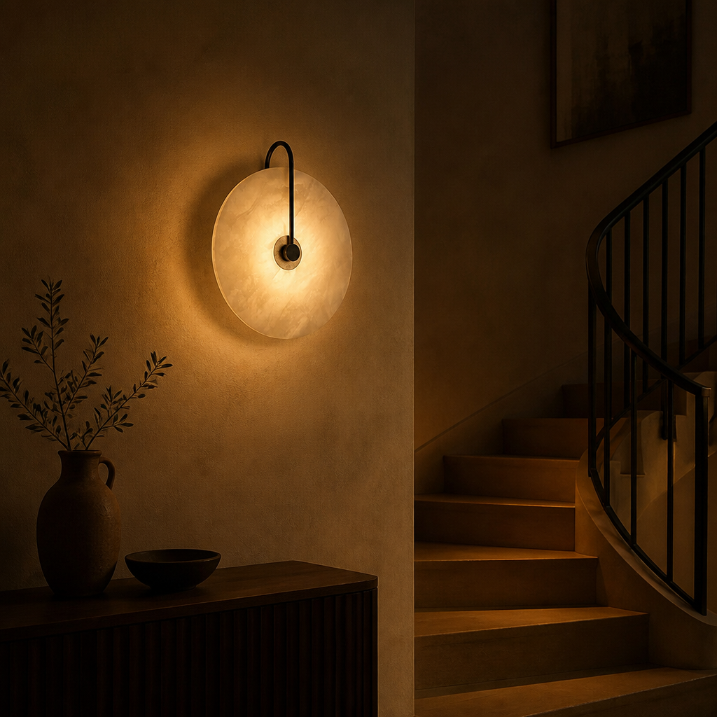 Scandinavian Glass LED Moon Wall Sconce