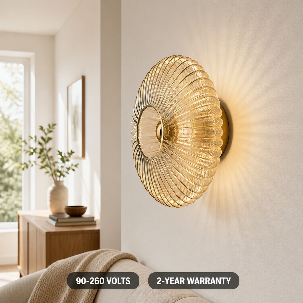 Scandinavian Glass LED Round Wall Sconce