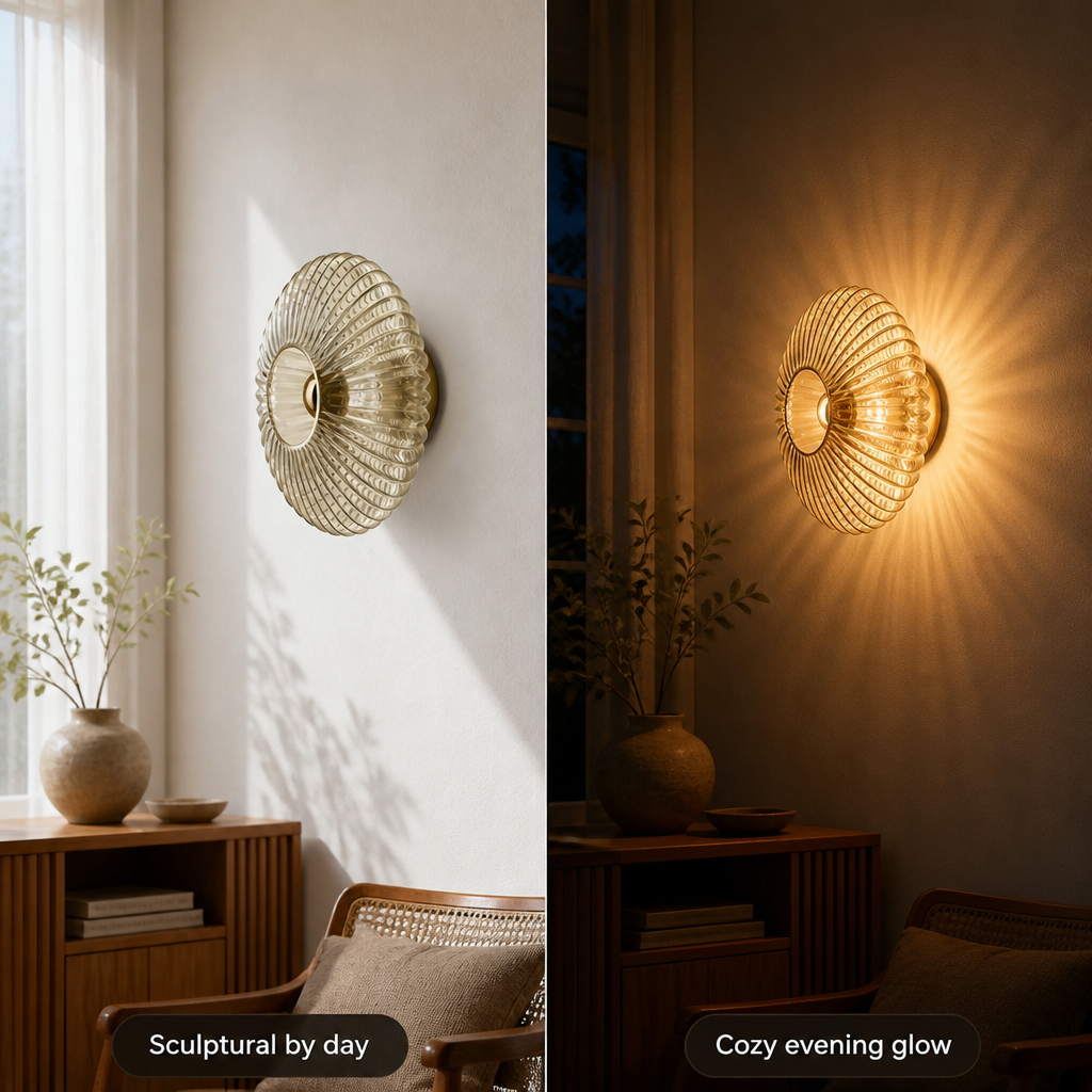 Scandinavian Glass LED Round Wall Sconce