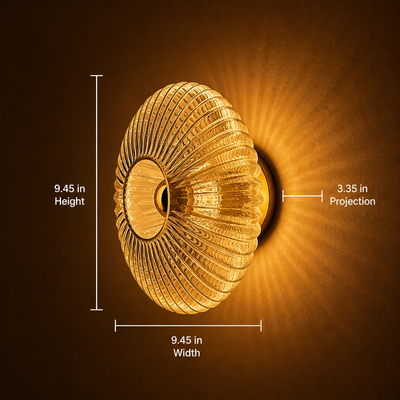 Scandinavian Glass LED Round Wall Sconce