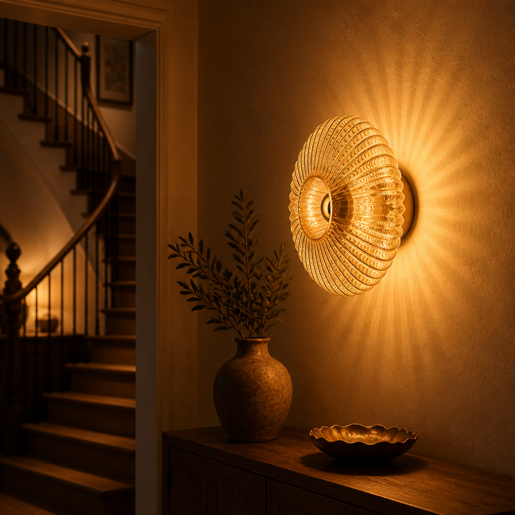 Scandinavian Glass LED Round Wall Sconce