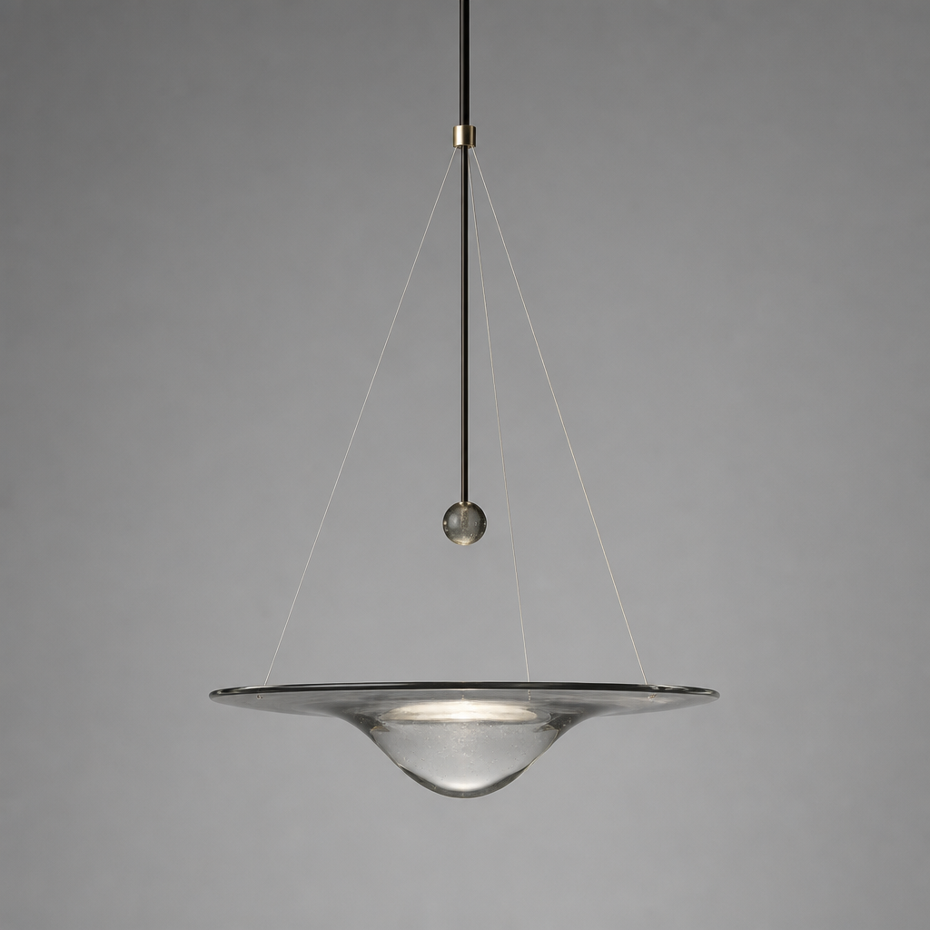 Scandinavian Glass LED Water Droplet Pendant Light