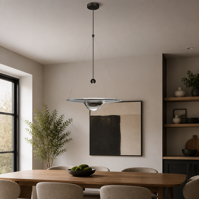 Scandinavian Glass LED Water Droplet Pendant Light