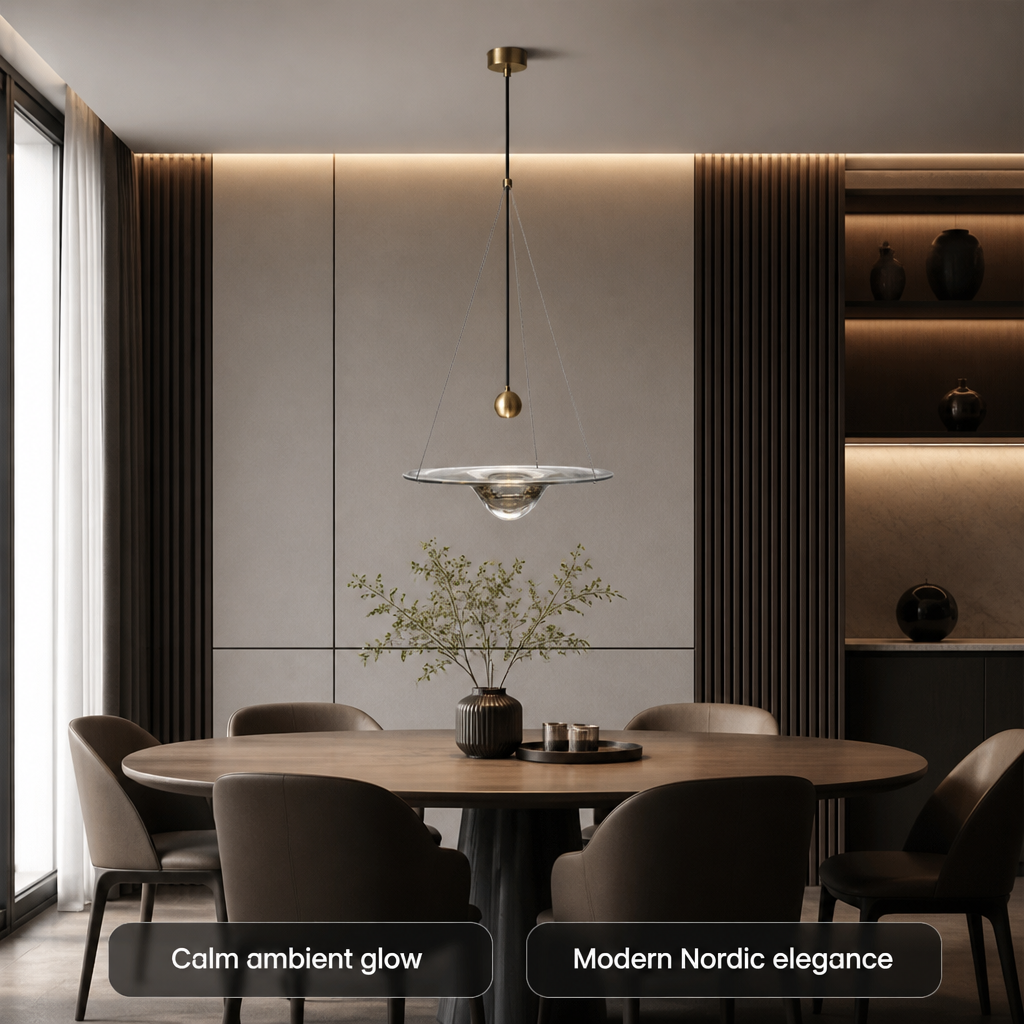 Scandinavian Glass LED Water Droplet Pendant Light