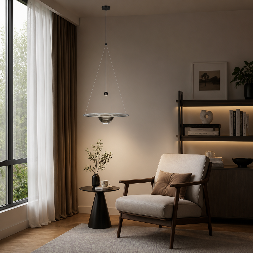 Scandinavian Glass LED Water Droplet Pendant Light