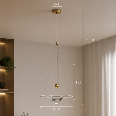 Scandinavian Glass LED Water Droplet Pendant Light
