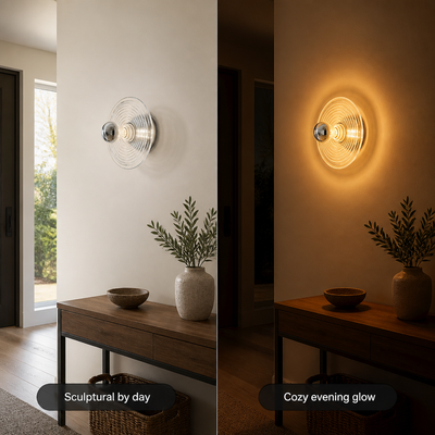 Scandinavian Glass LED Water Ripple Wall Sconce