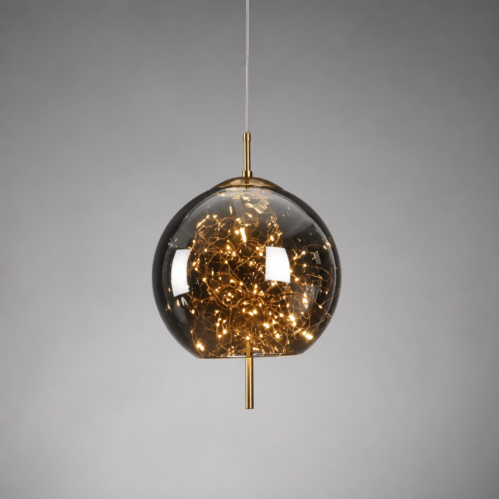 Scandinavian Glass & Metal LED Star Pendant Light