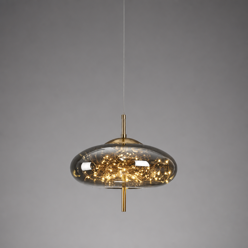 Scandinavian Glass & Metal LED Star Pendant Light