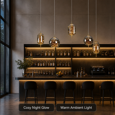 Scandinavian Glass & Metal LED Star Pendant Light