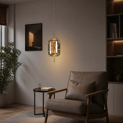 Scandinavian Glass & Metal LED Star Pendant Light