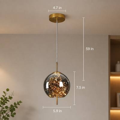 Scandinavian Glass & Metal LED Star Pendant Light