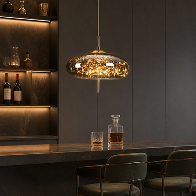 Scandinavian Glass & Metal LED Star Pendant Light
