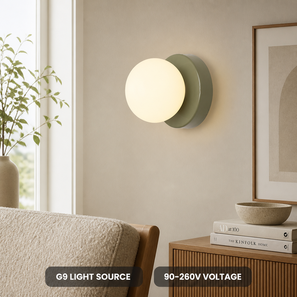 Scandinavian Glass Orb Wall Sconce