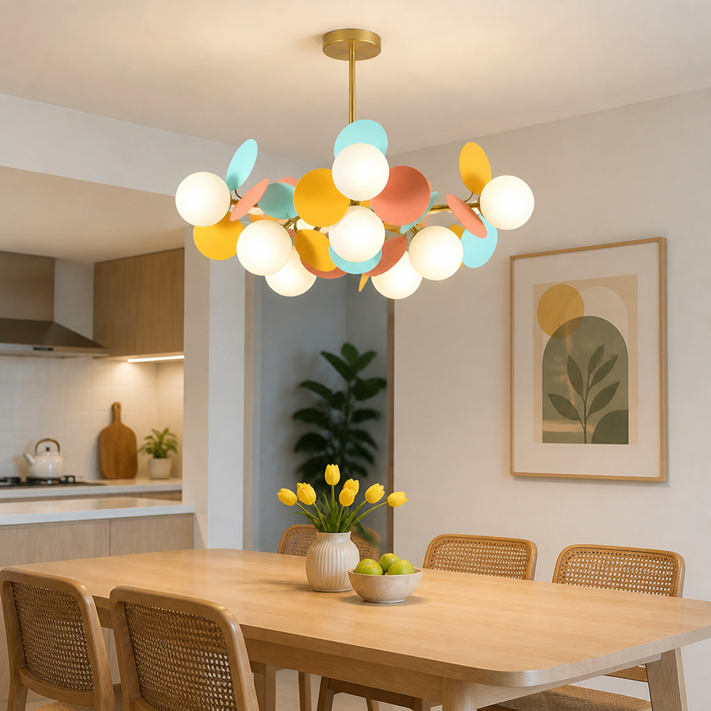 Scandinavian Glass Petal Pendant Light