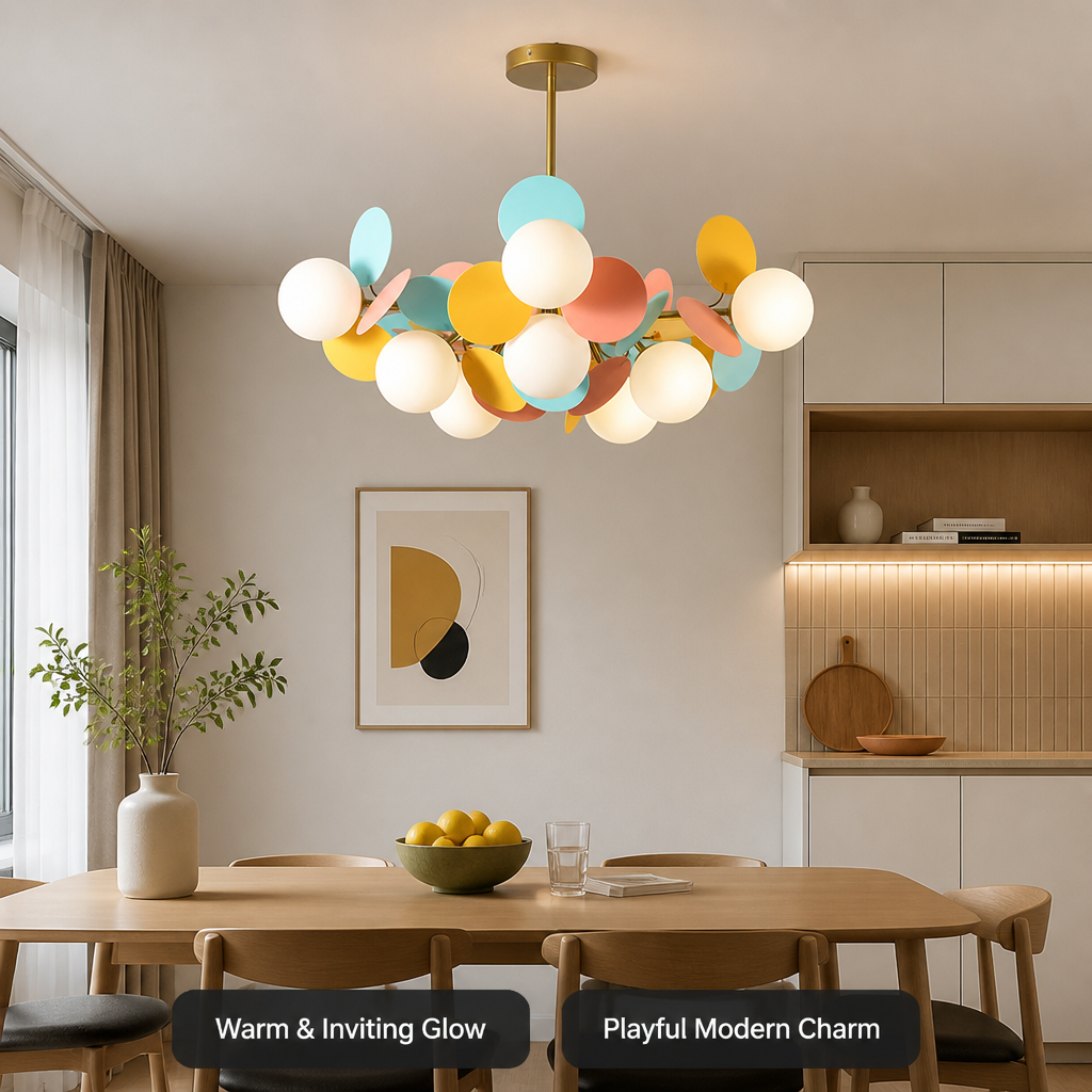 Scandinavian Glass Petal Pendant Light
