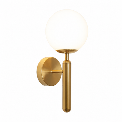 Scandinavian Gold Glass Globe Wall Sconce