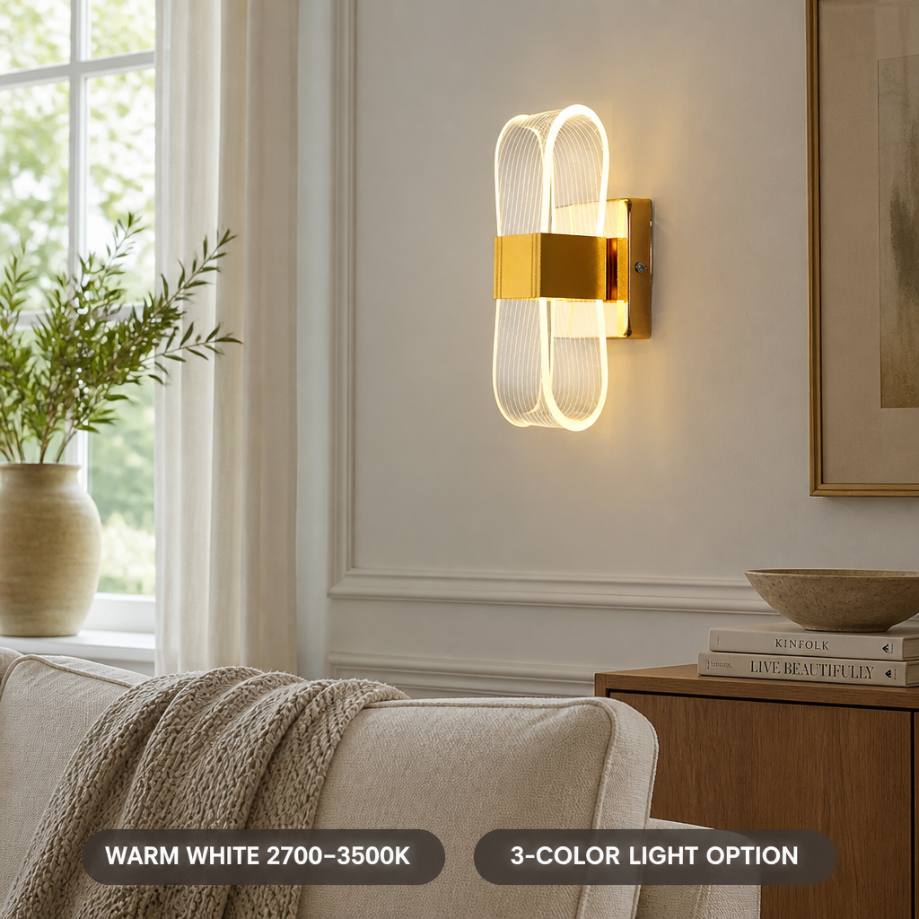 Scandinavian Gold LED Wall Sconce