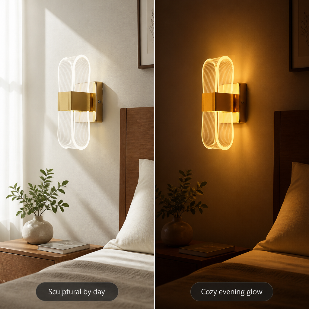 Scandinavian Gold LED Wall Sconce