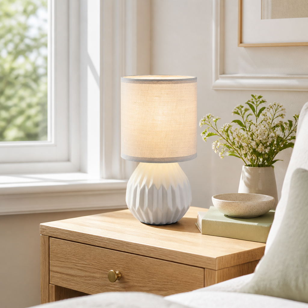 Scandinavian Gray Ceramic Table Lamp