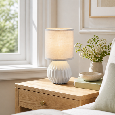 Scandinavian Gray Ceramic Table Lamp