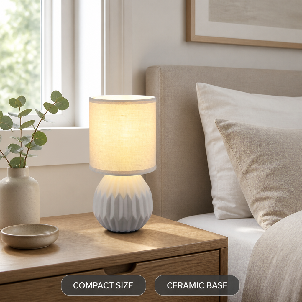 Scandinavian Gray Ceramic Table Lamp