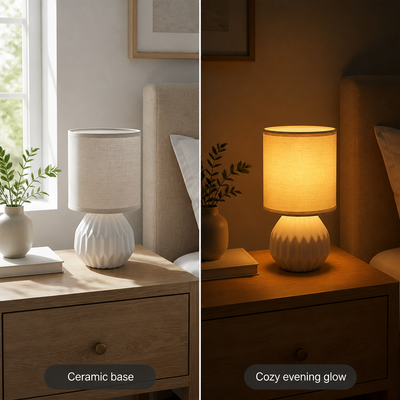 Scandinavian Gray Ceramic Table Lamp