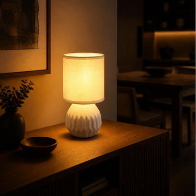 Scandinavian Gray Ceramic Table Lamp