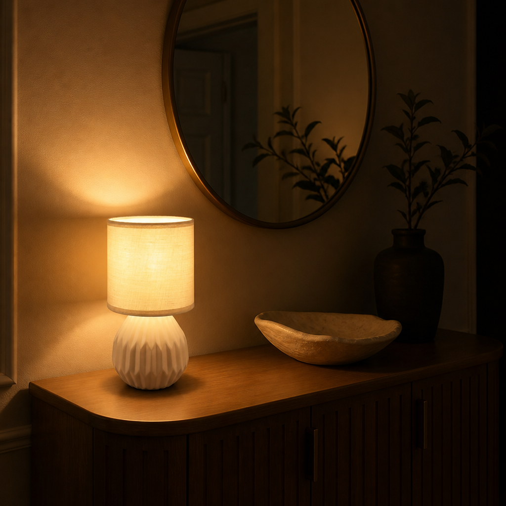 Scandinavian Gray Ceramic Table Lamp