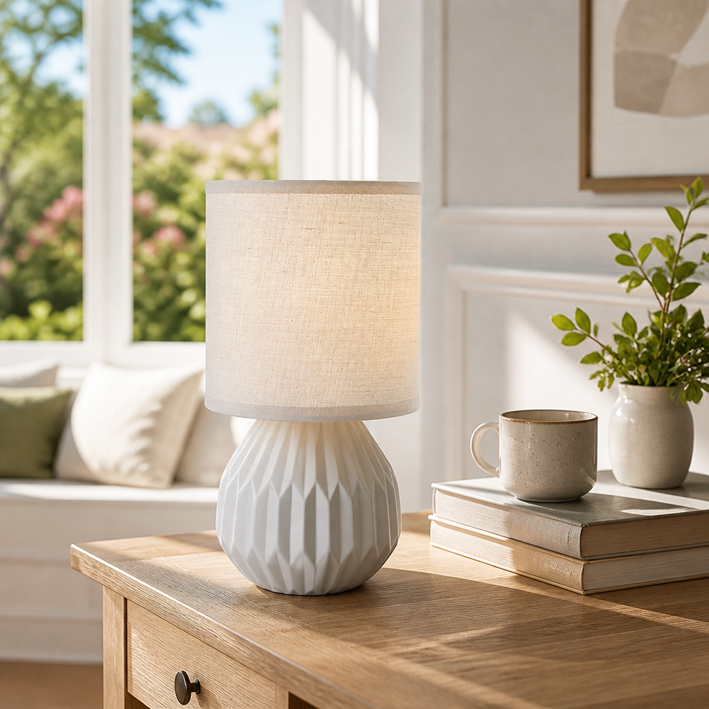 Scandinavian Gray Ceramic Table Lamp