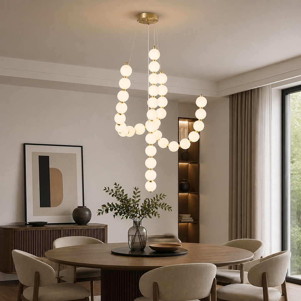 Scandinavian Iron & Acrylic LED Beaded Pendant Light