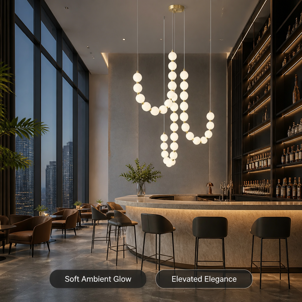 Scandinavian Iron & Acrylic LED Beaded Pendant Light