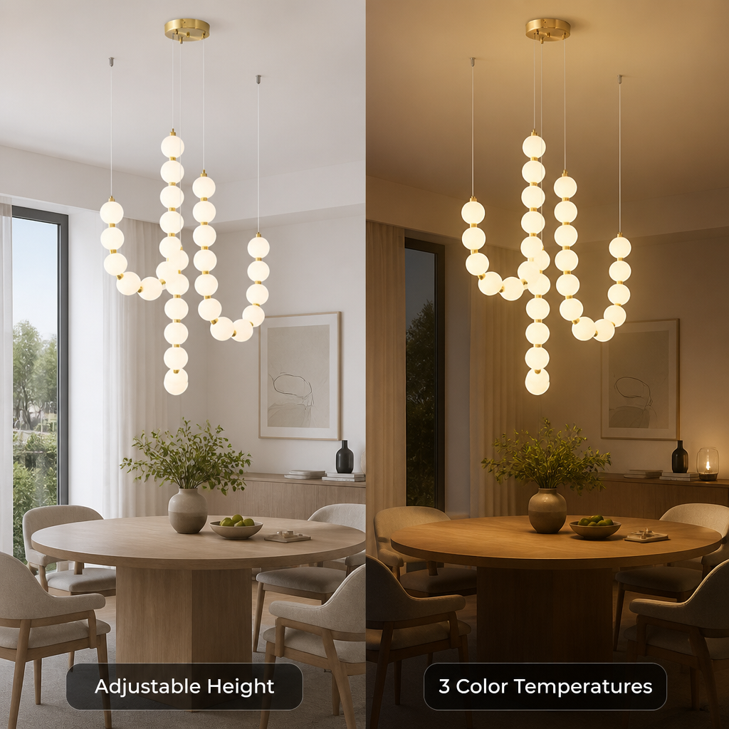 Scandinavian Iron & Acrylic LED Beaded Pendant Light