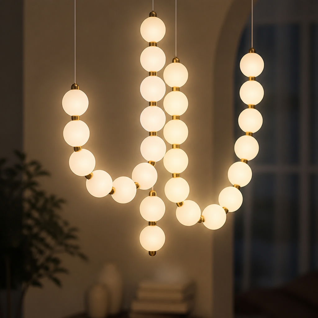 Scandinavian Iron & Acrylic LED Beaded Pendant Light