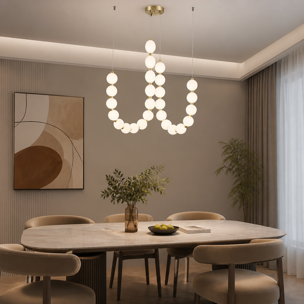Scandinavian Iron & Acrylic LED Beaded Pendant Light