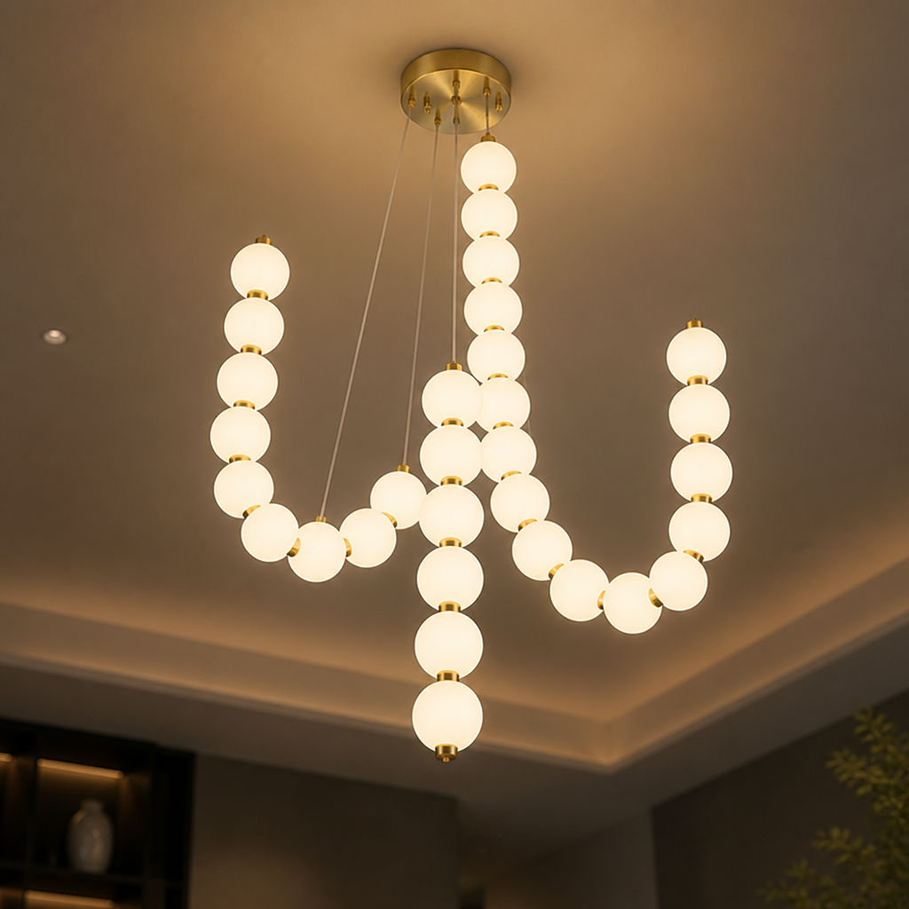 Scandinavian Iron & Acrylic LED Beaded Pendant Light