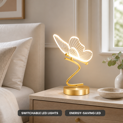 Scandinavian Iron & Acrylic LED Butterfly Table Lamp