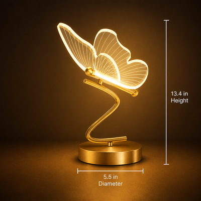 Scandinavian Iron & Acrylic LED Butterfly Table Lamp