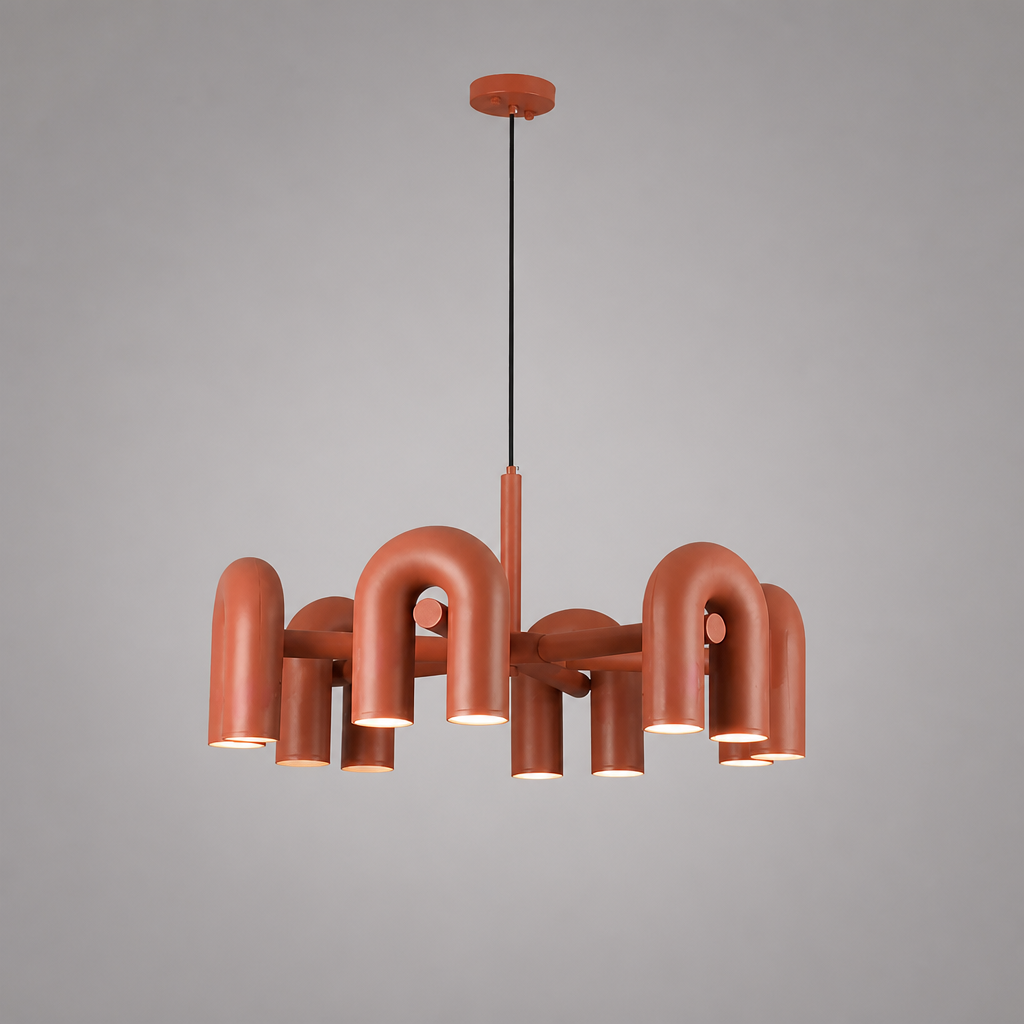 Scandinavian Iron & Acrylic LED U-Shaped Chandelier