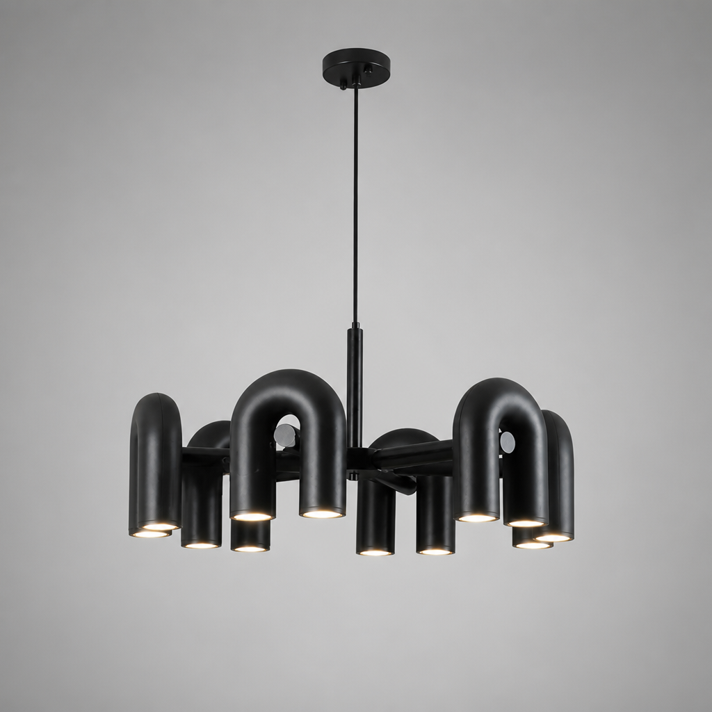 Scandinavian Iron & Acrylic LED U-Shaped Chandelier